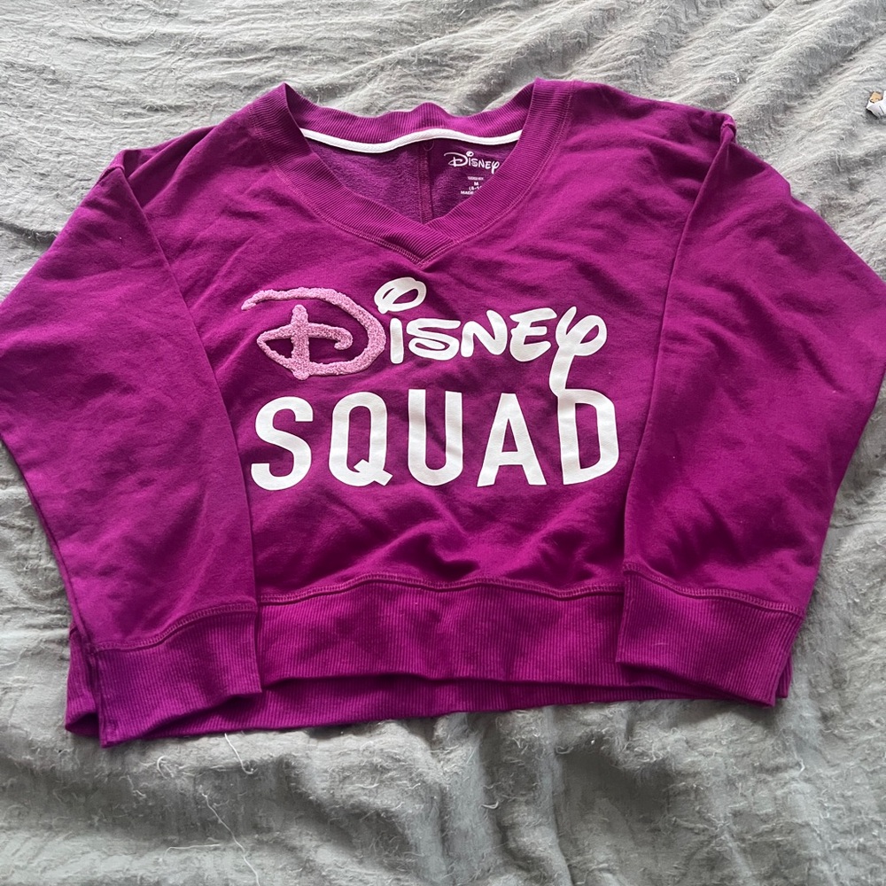 Disney “Disney Squad” Women’s V-Neck Cropped Sweatshirt for Disney Theme-parks